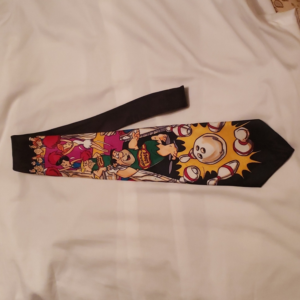 Flintstones bowling Neck Tie